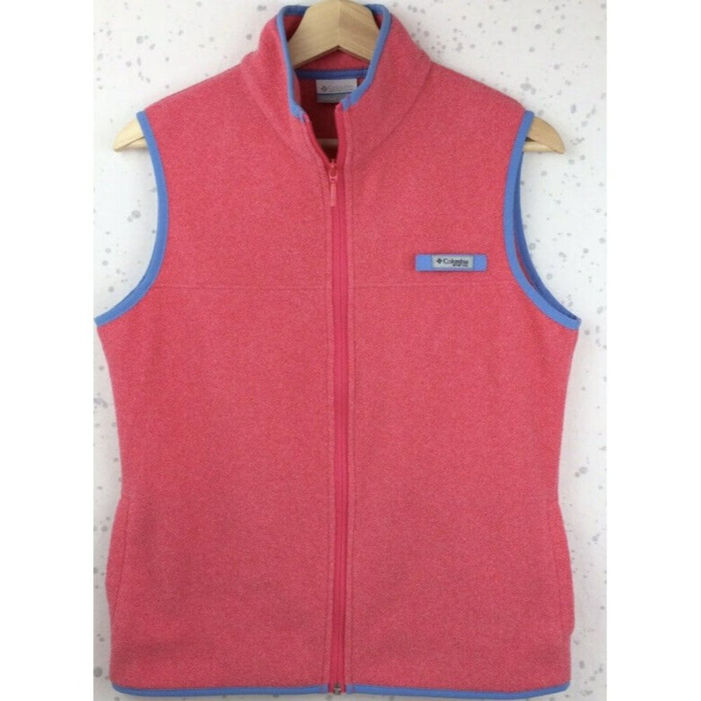 Columbia‎ Women's PFG Harborside Fleece Vest Pink Full Zipper Layer Medium